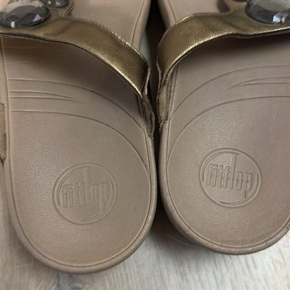 Fitflop Lunetta Bright Bronze Wobble Board Lightweight Thongs Sz 10 - Picture 6 of 7